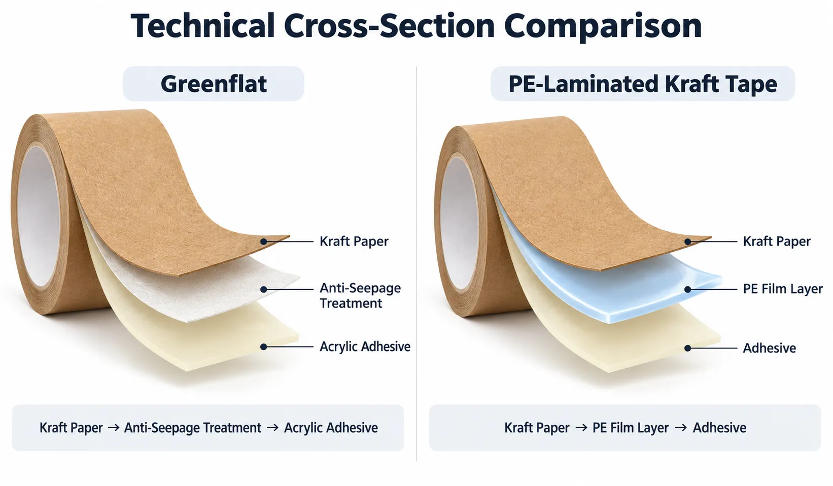 non-pe-greenflat-kraft-tape-compared-with pe-laminated-kraft-tape.webp